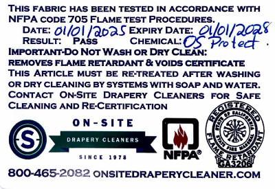 Certificate of Flame Resistance